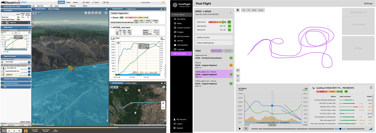 CloudAhoy and ForeFlight Debrief first explorations